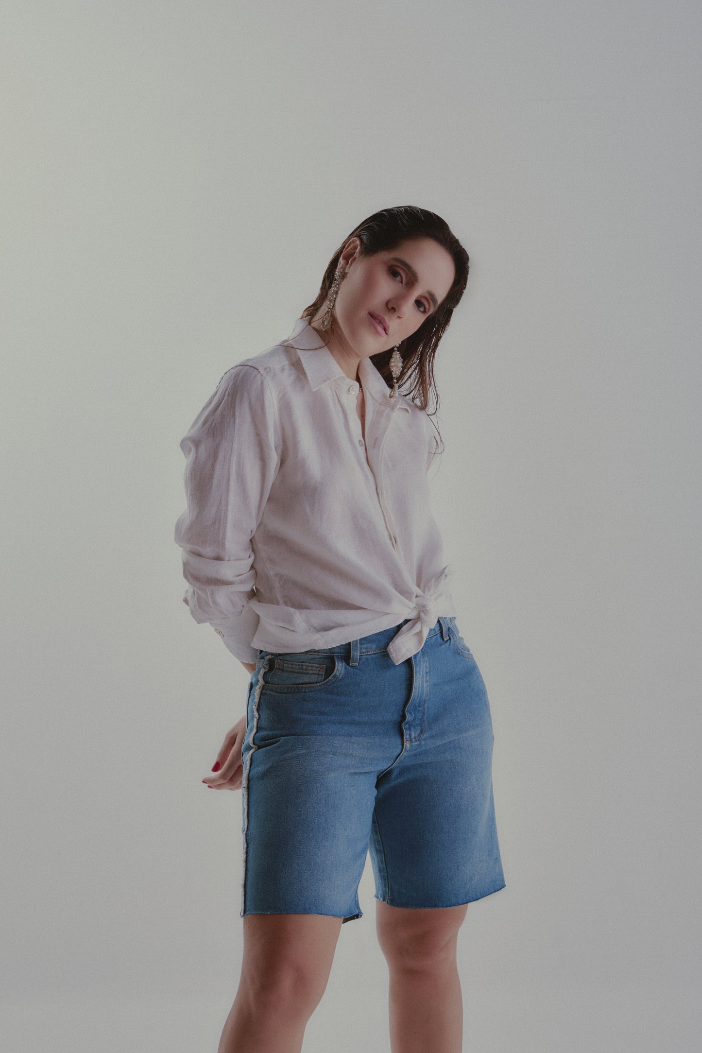 Bermuda Jeans Cássi - Azul