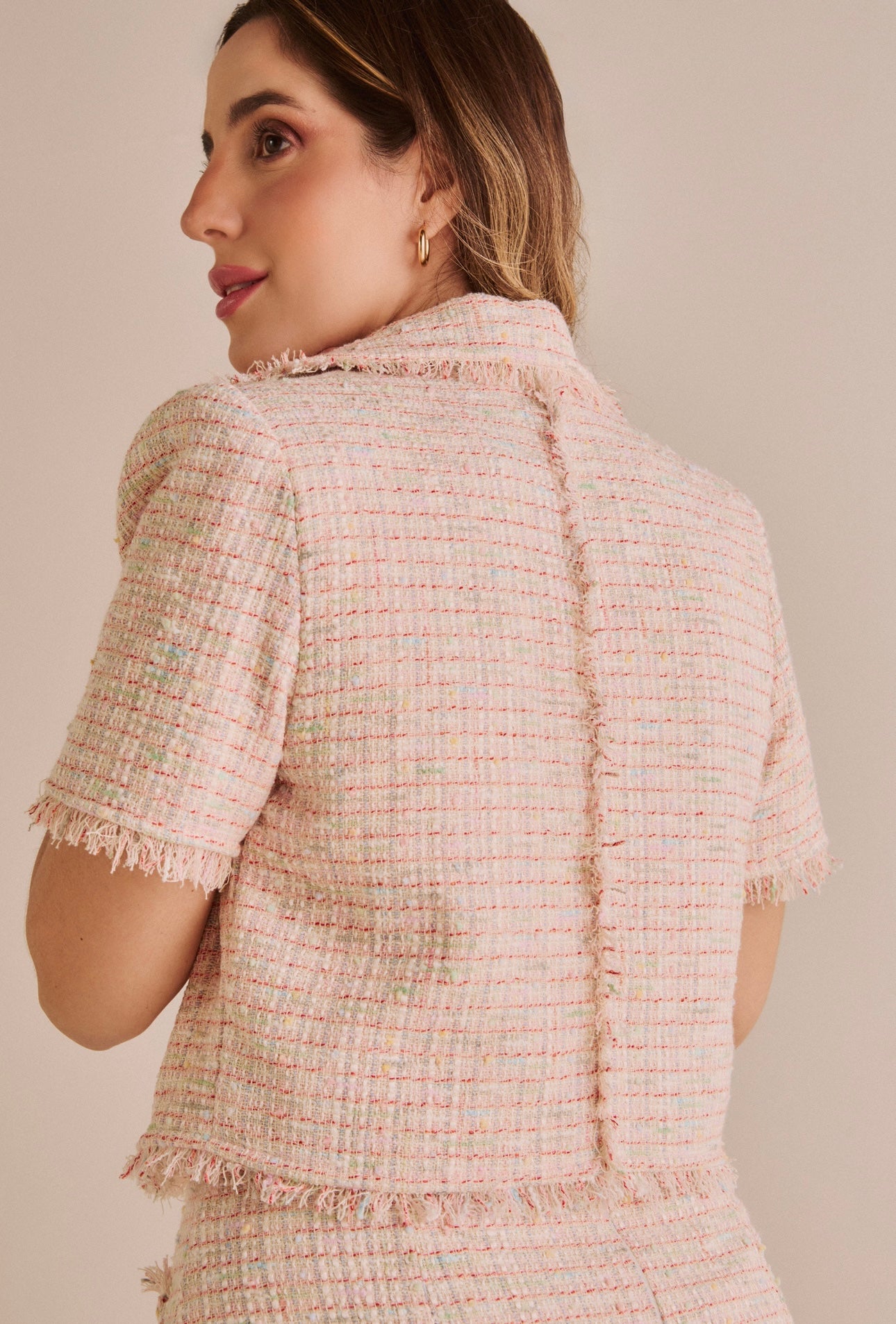 Casaquete Leah Tweed Rosa