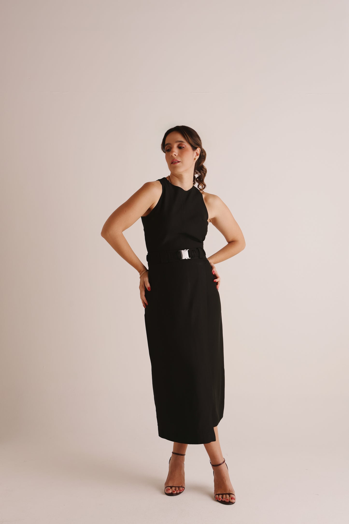 Saia Raquel Crepe Preto