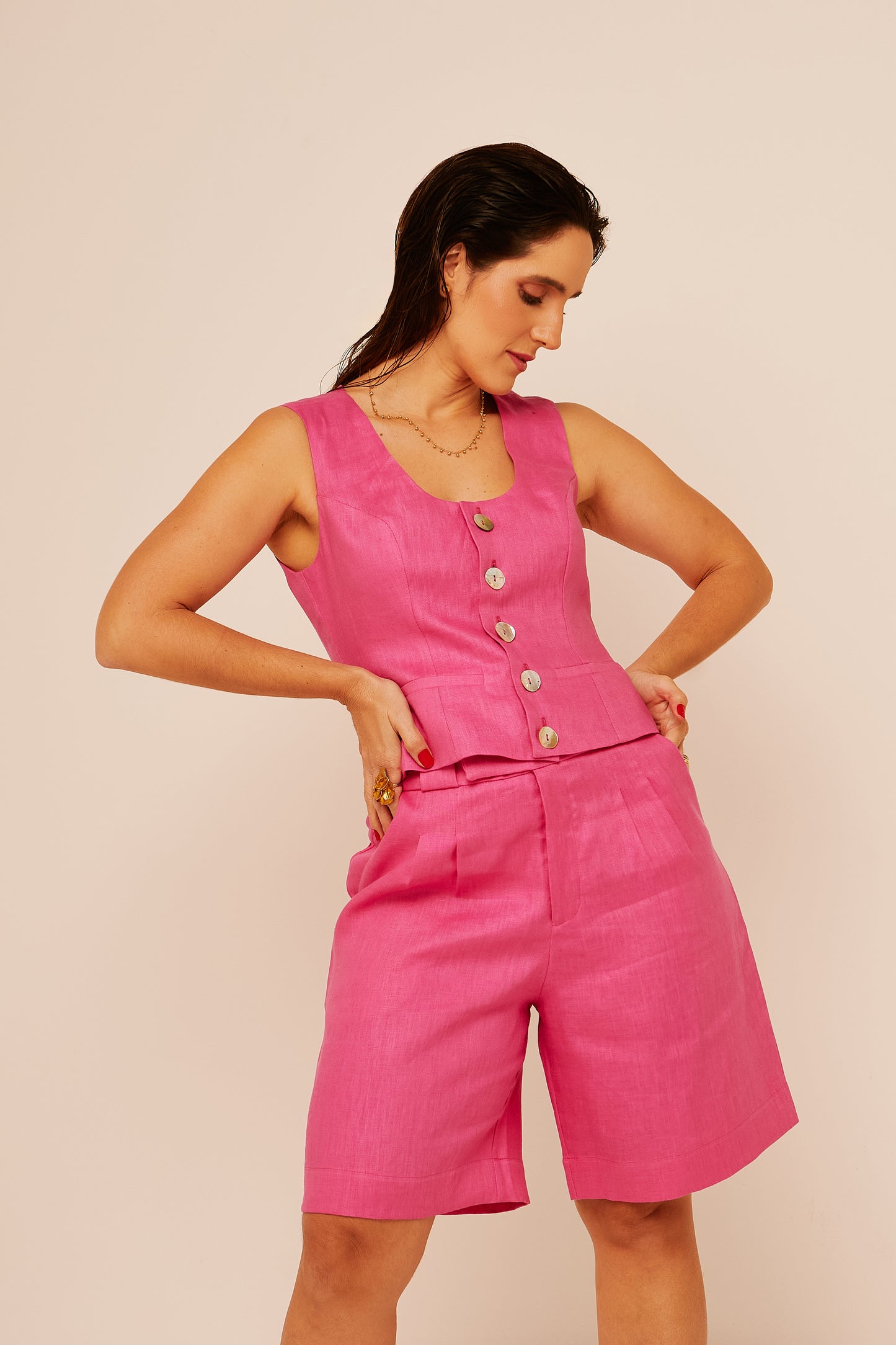 Bermuda New Florence - Linho Pink