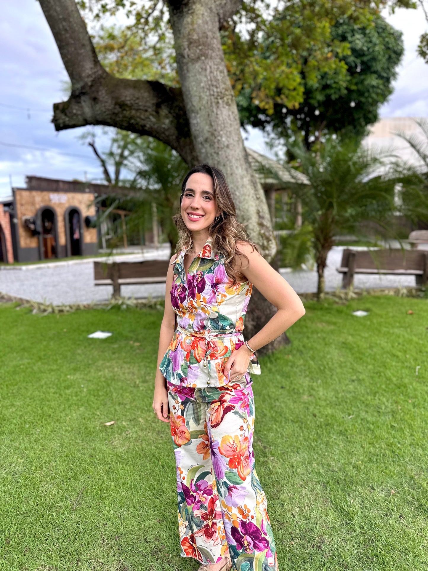 Colete Patricia Sarja Floral