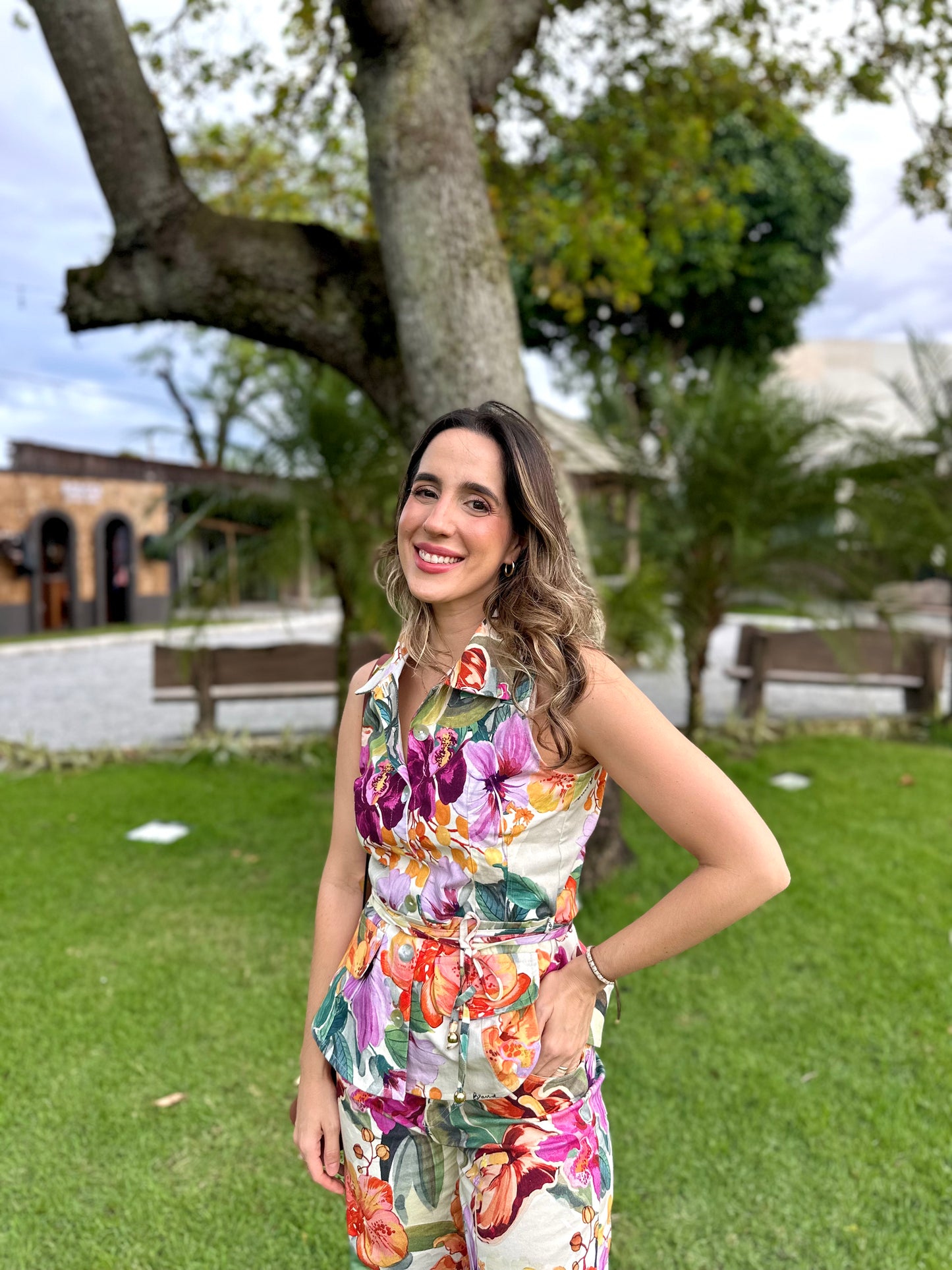 Colete Patricia Sarja Floral