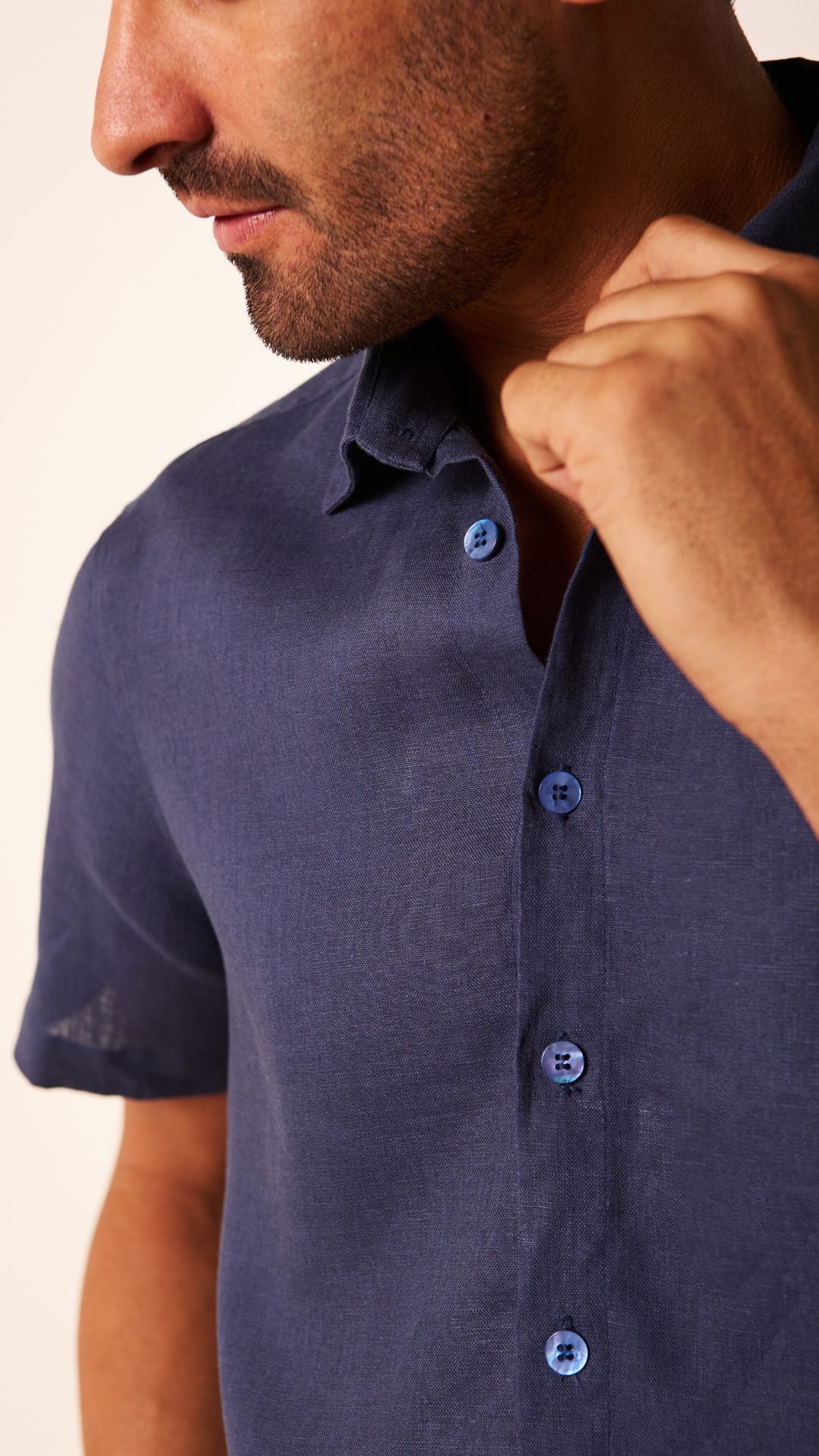 Camisa Masculina Manga Curta Azul Marinho