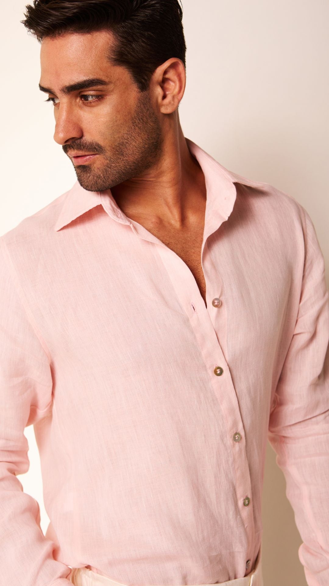 Camisa Masculina Manga Longa Pêssego