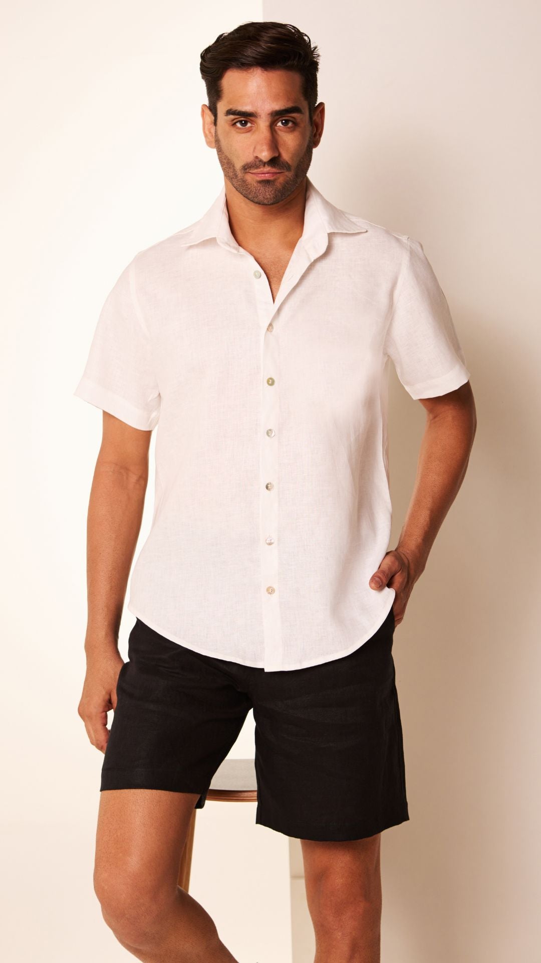 Camisa Masculina Manga Curta Off White