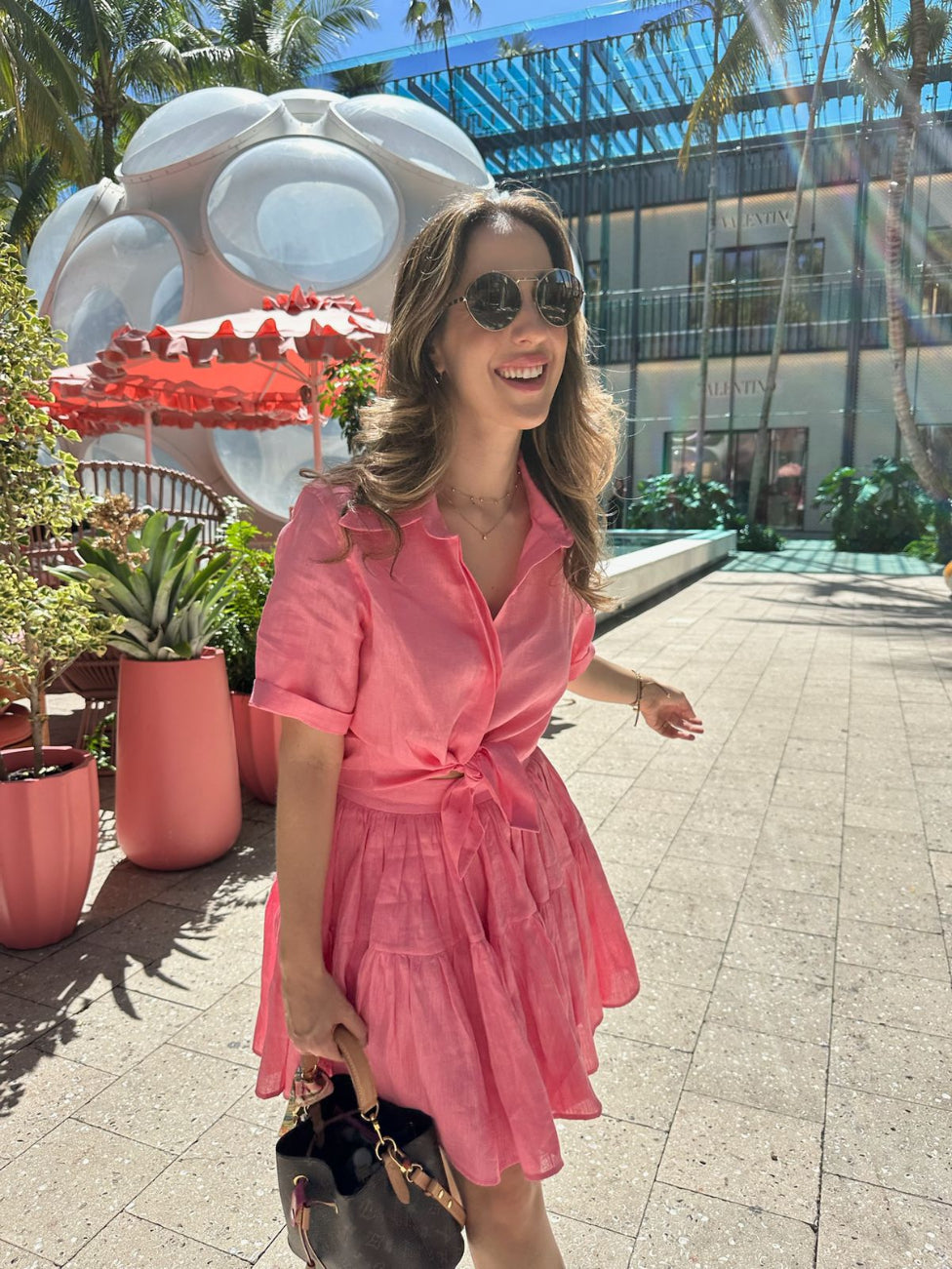 Camisa Anna Manga Curta- Linho Rose Macaron