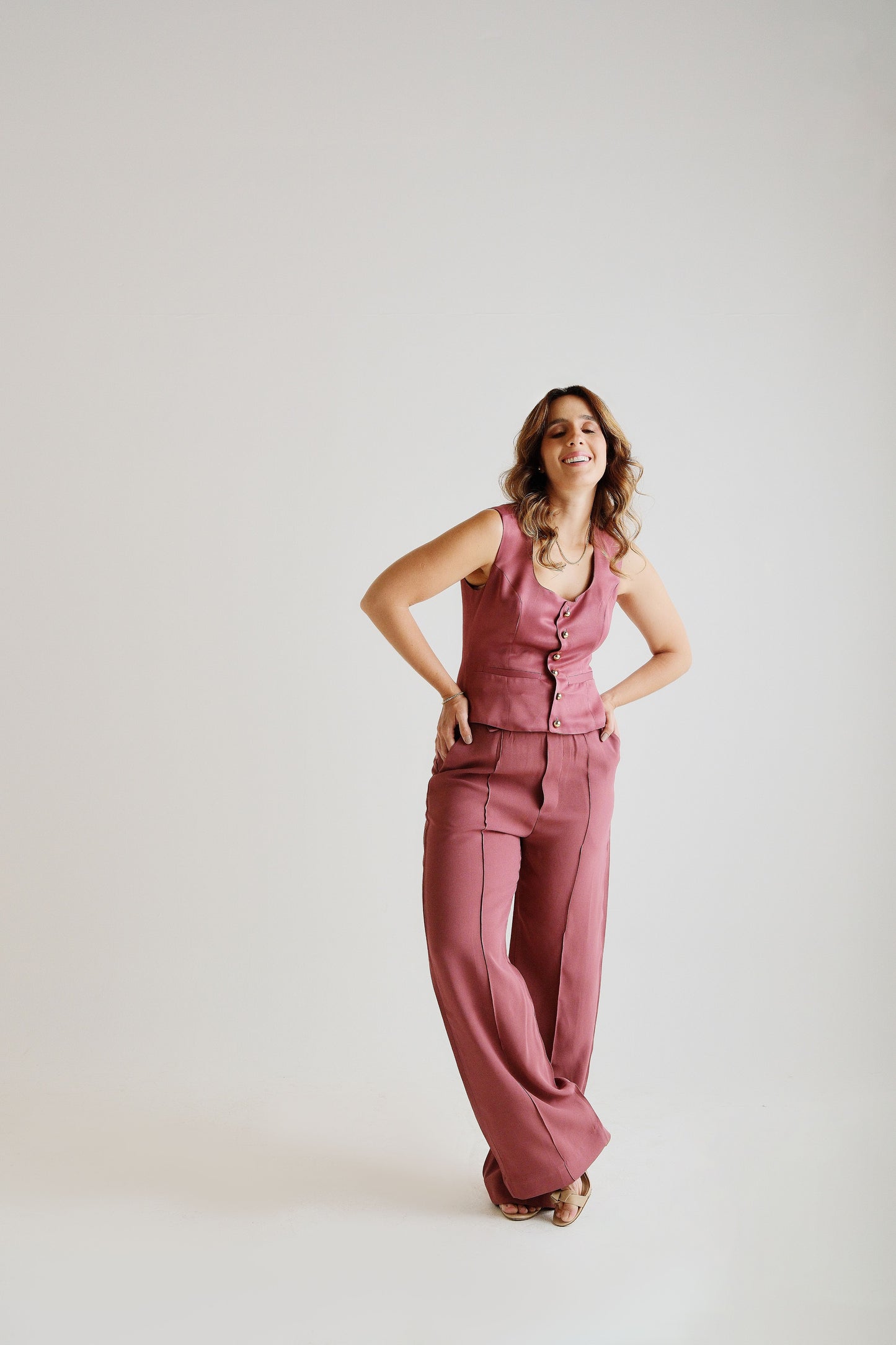 Pantalona Bárbara Crepe Chocolate