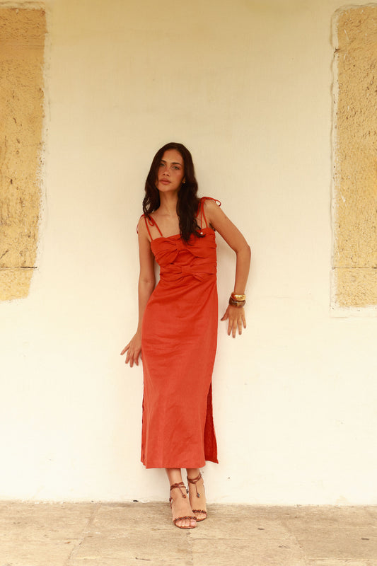 Vestido Jasmine Telha