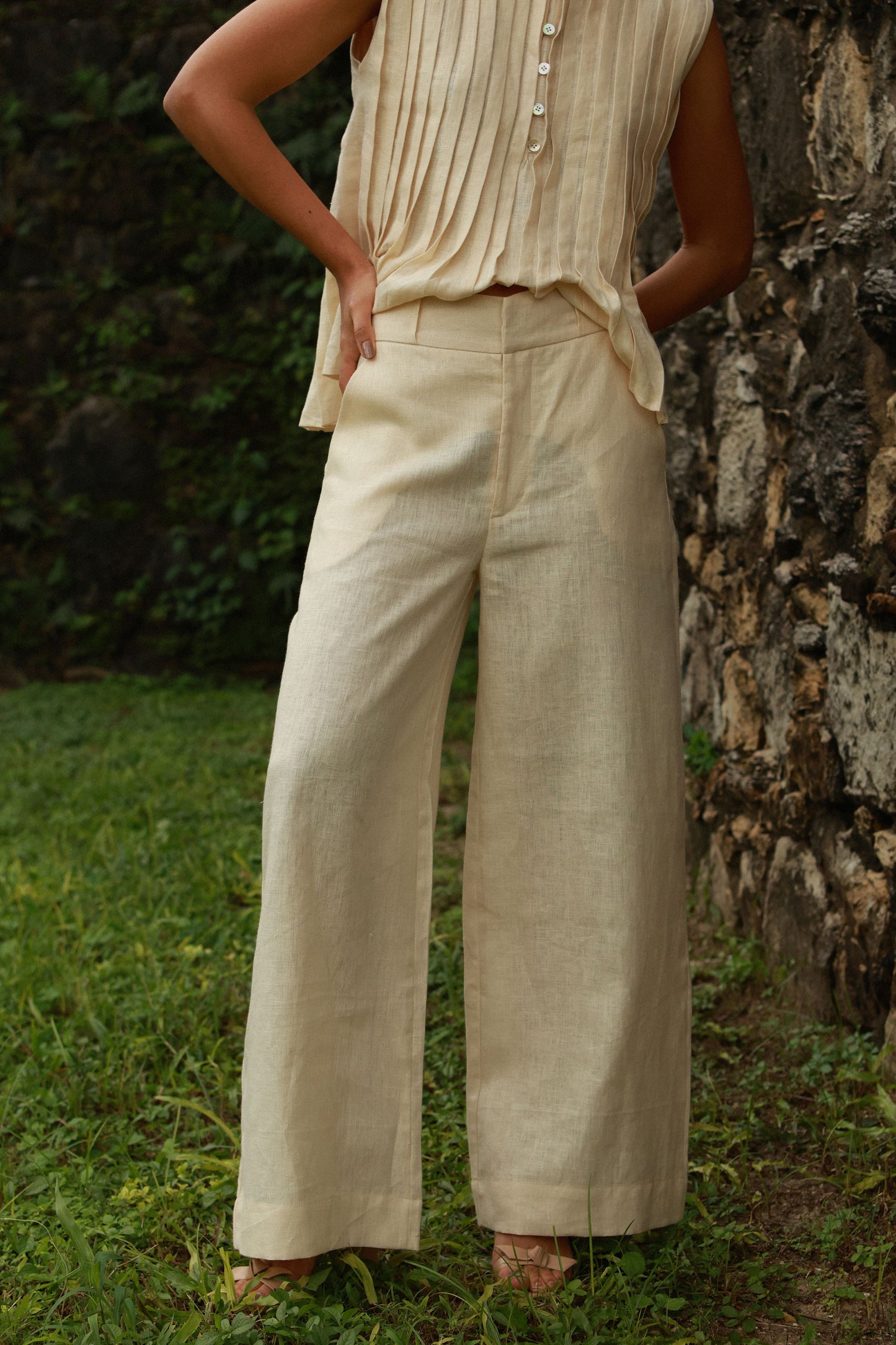 Calça Pantalona Fabíola Vanilla