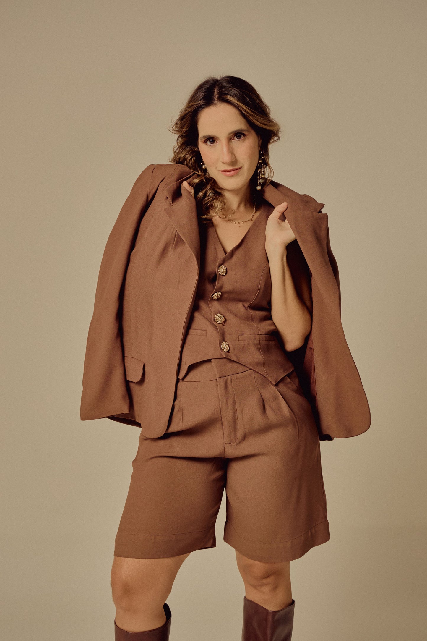 Blazer Helena Marrom Noz