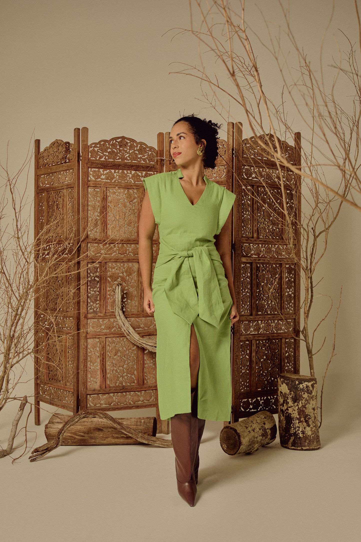 vestido Clarissa verde lima