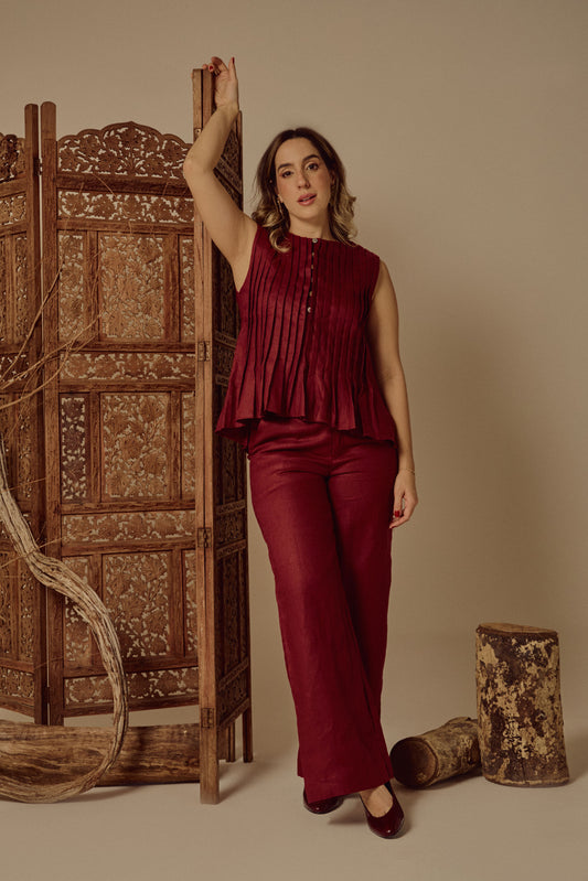 Pantalona Fabíola Burgundie