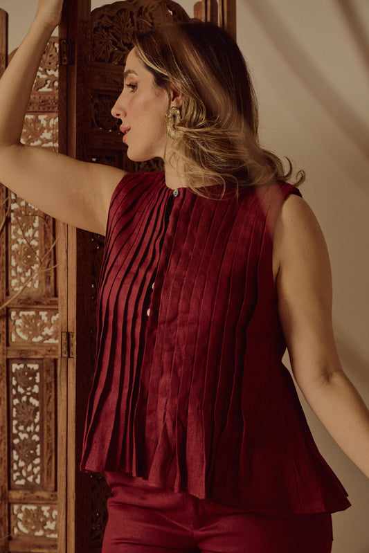 Blusa Sara Burgundie