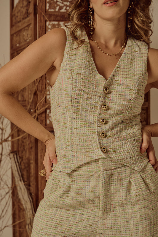 Colete Antonela Tweed Verde