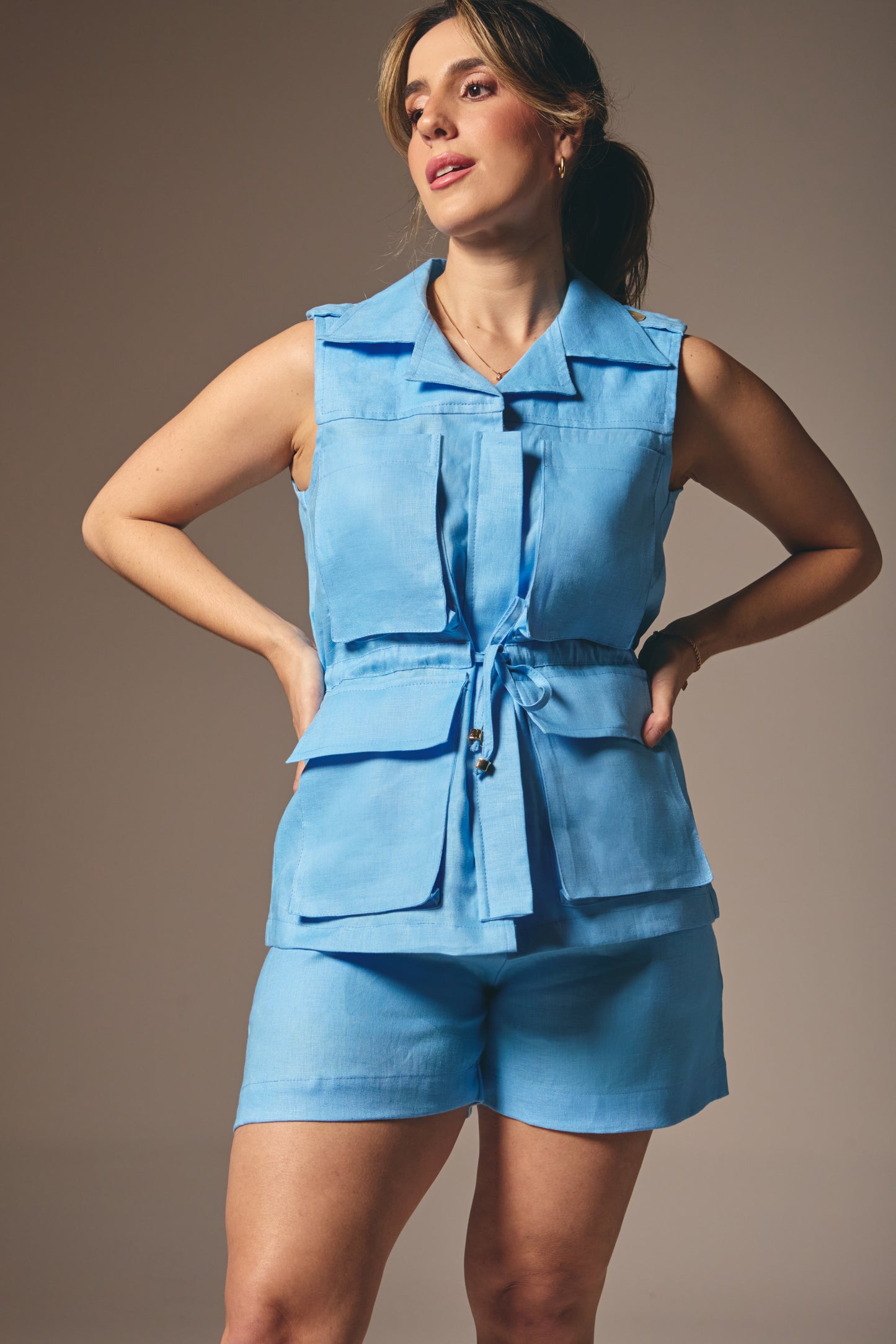 Short Catarina Azul Médio