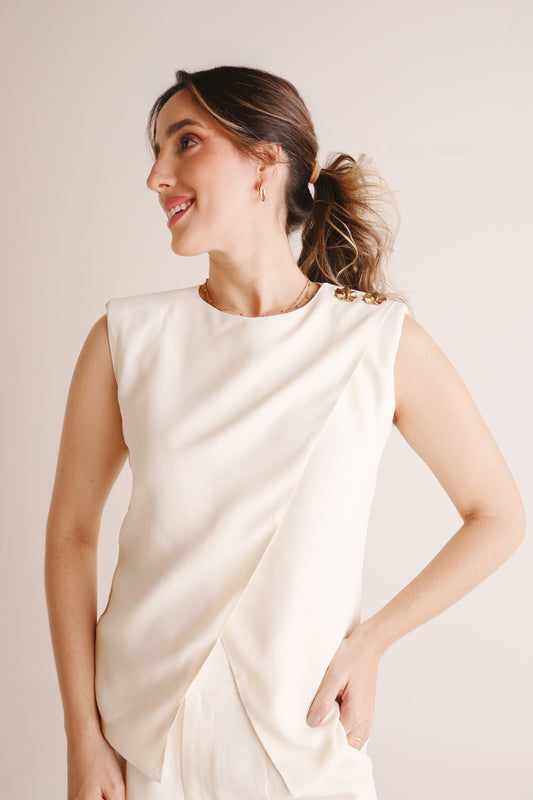 Blusa Ester Crepe Off White