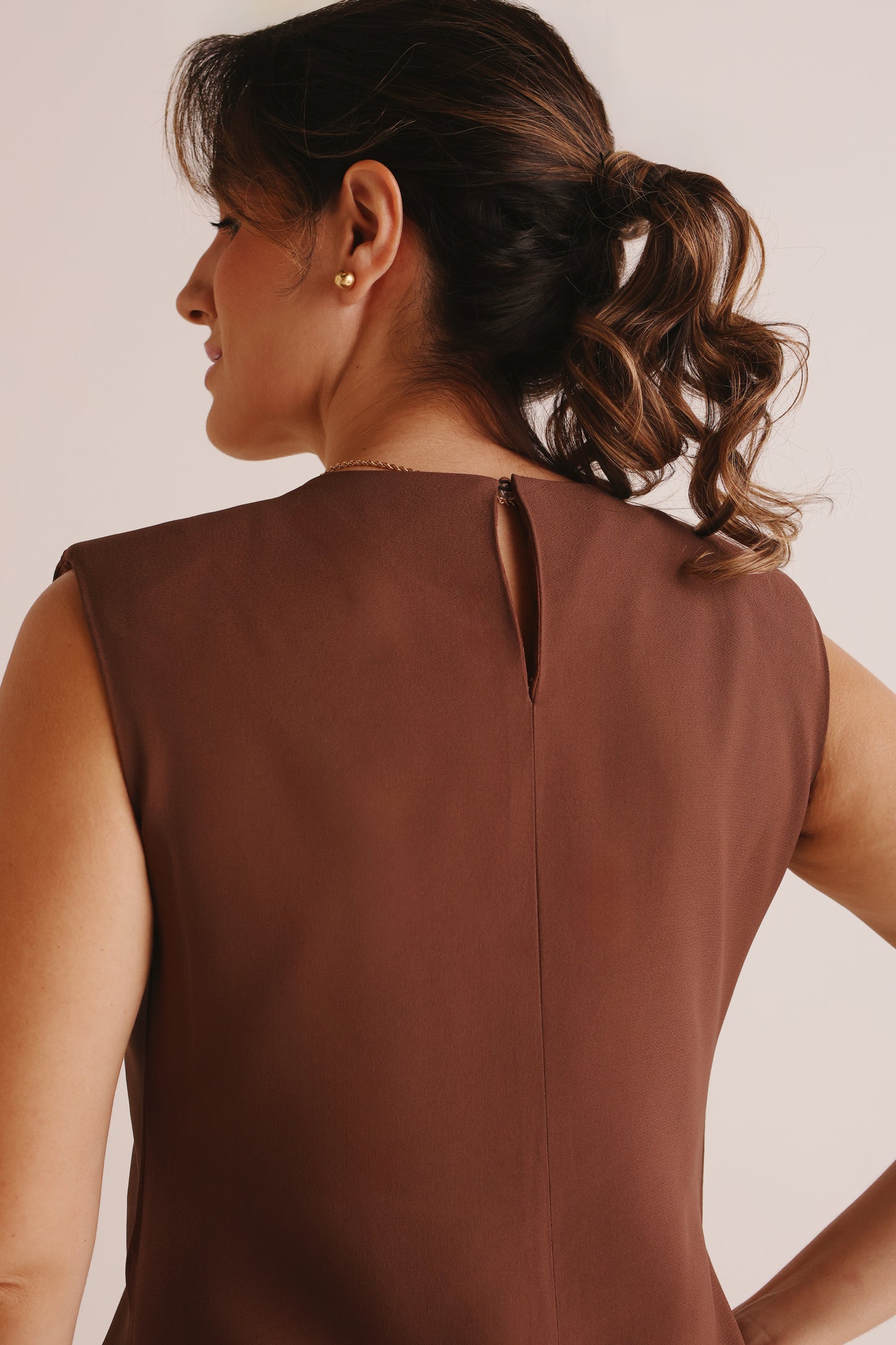 Blusa Ester Crepe Marrom