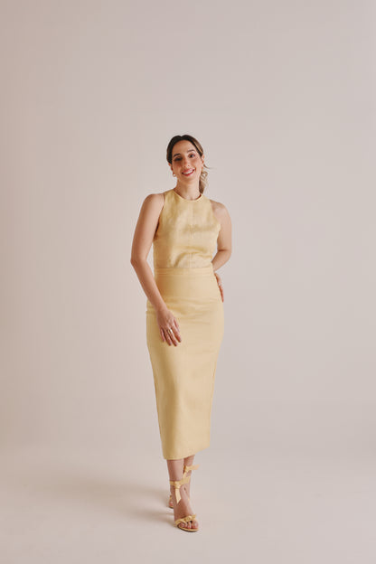 Blusa Fabi Linho Butter Yellow