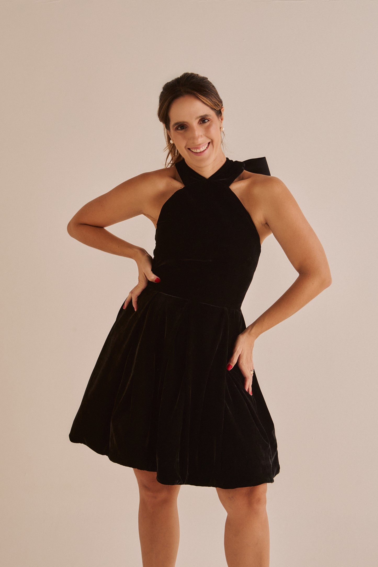 Vestido Angelina Veludo preto