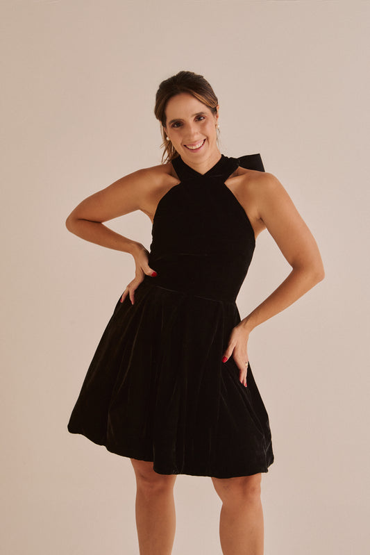 Vestido Angelina Veludo preto