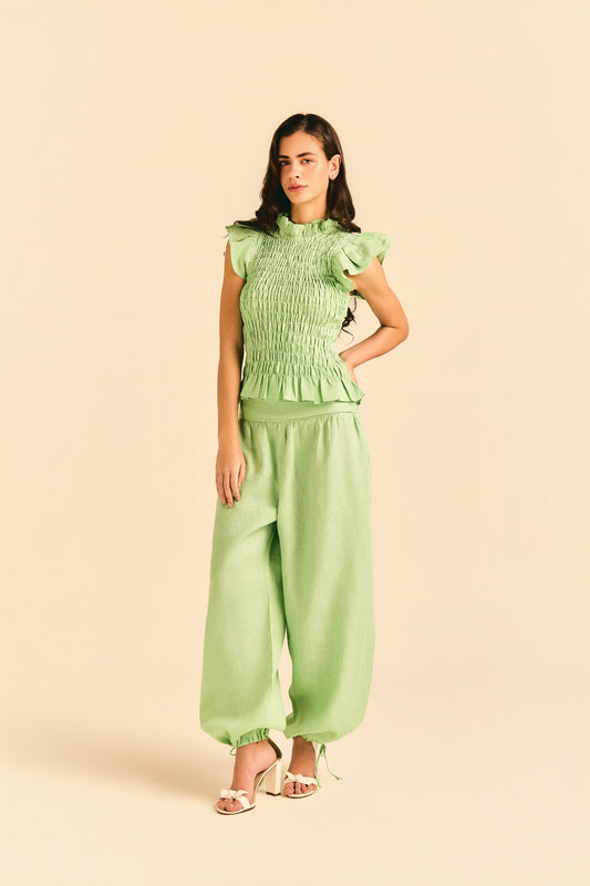 Calça Jasmine Linho Verde Menta