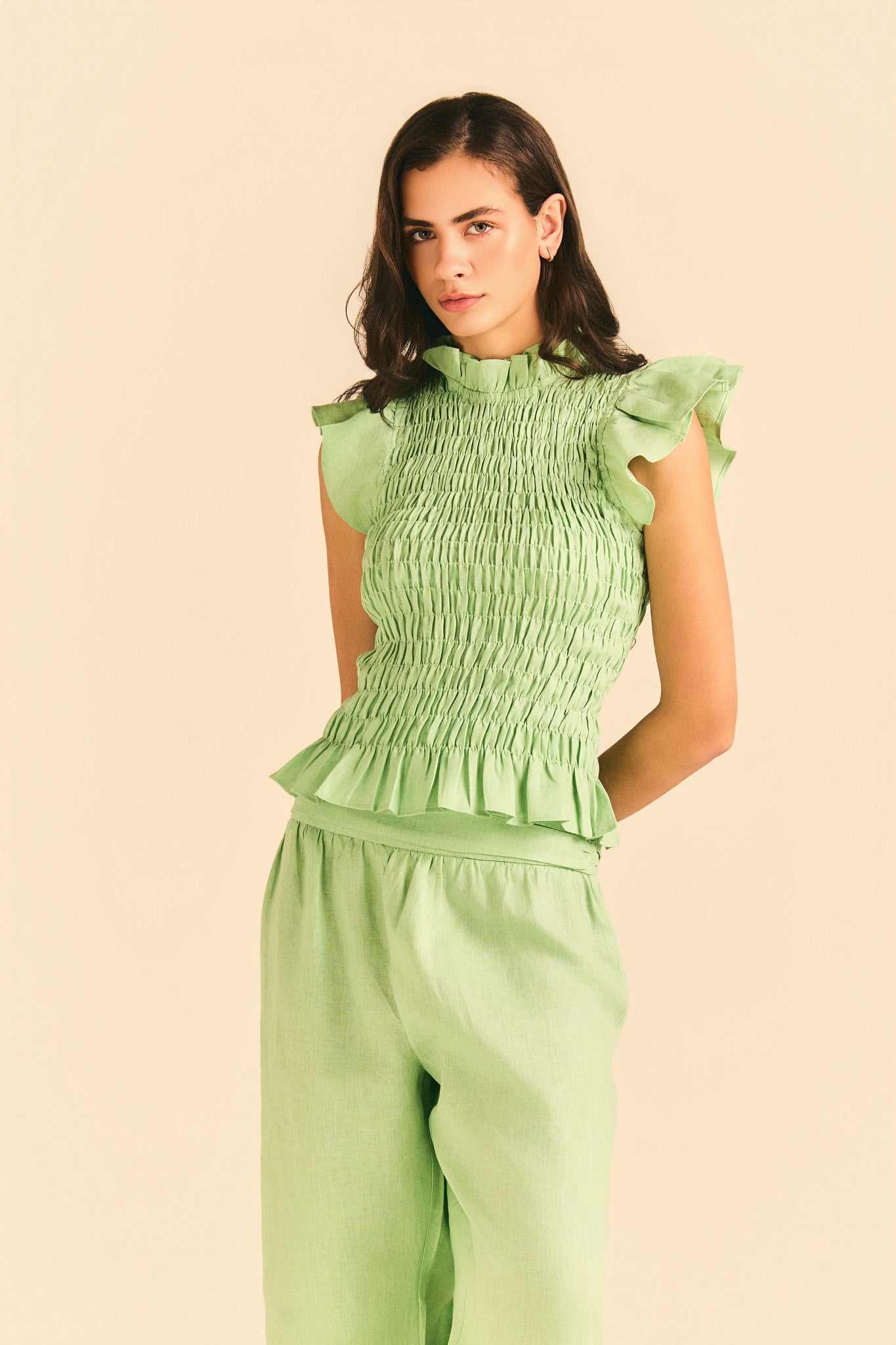 Blusa Vittória Linho Verde Menta