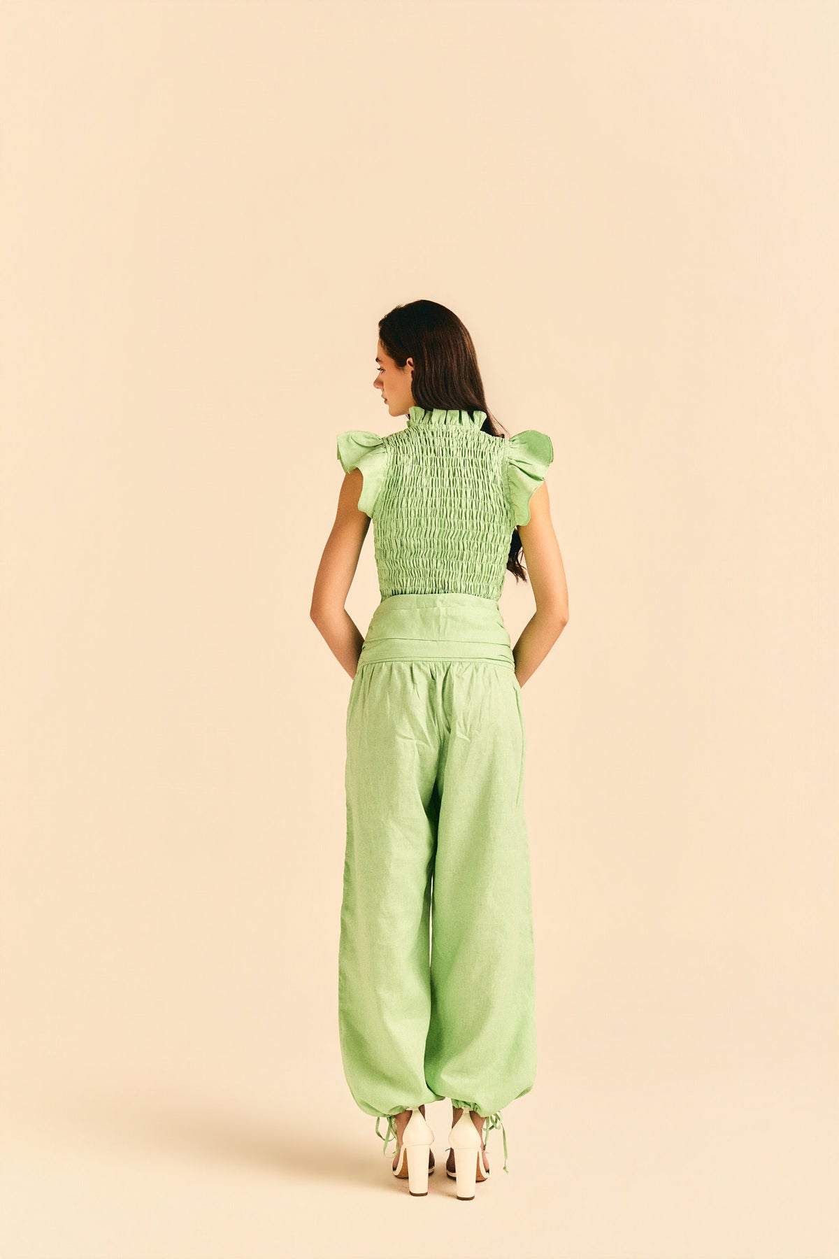 Calça Jasmine Linho Verde Menta
