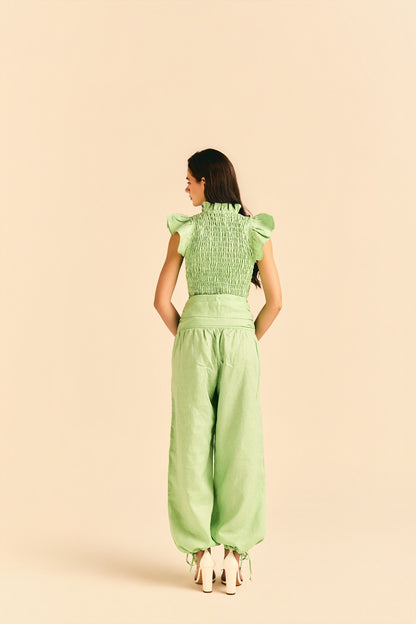 Calça Jasmine Linho Verde Menta