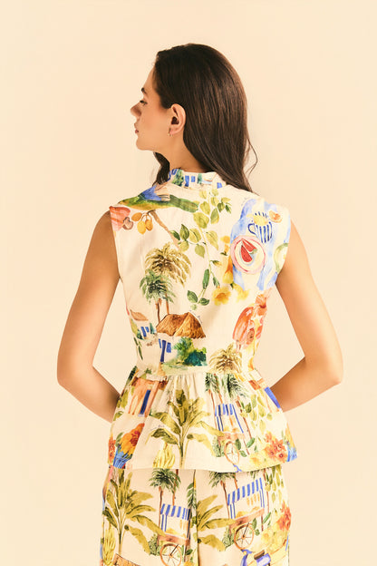 Blusa Aurora Sarja Estampada