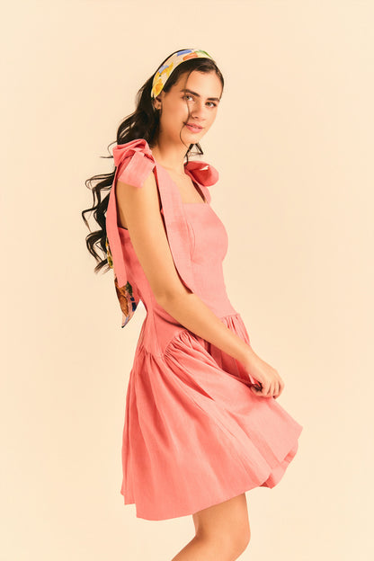 Vestido Sienna Linho Coral