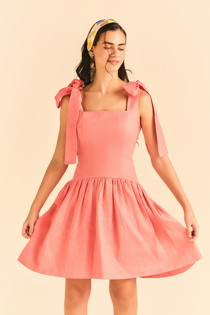 Vestido Sienna Linho Coral