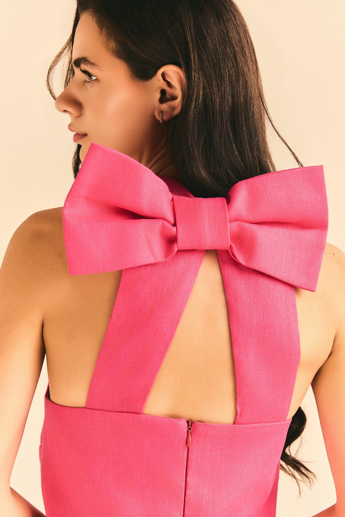 Vestido Angelina Linho Rosa Pink