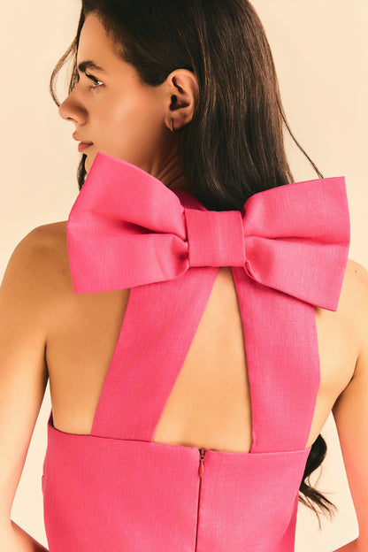 Vestido Angelina Linho Rosa Pink