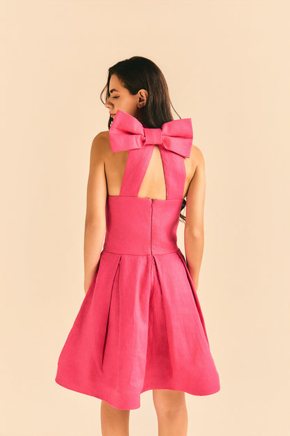 Vestido Angelina Linho Rosa Pink