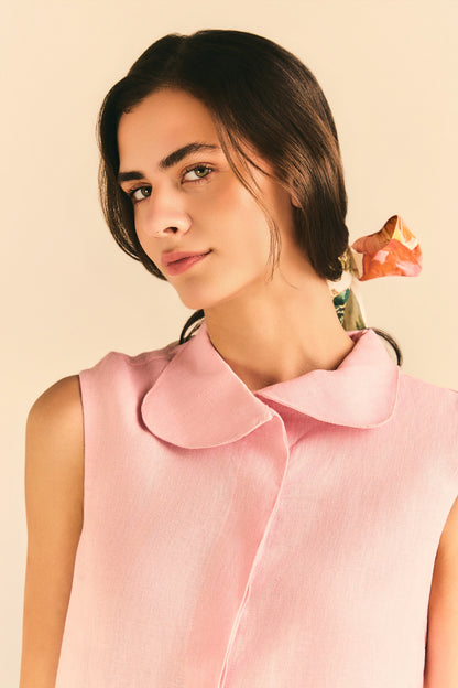 Vestido Bianca Linho Rosa