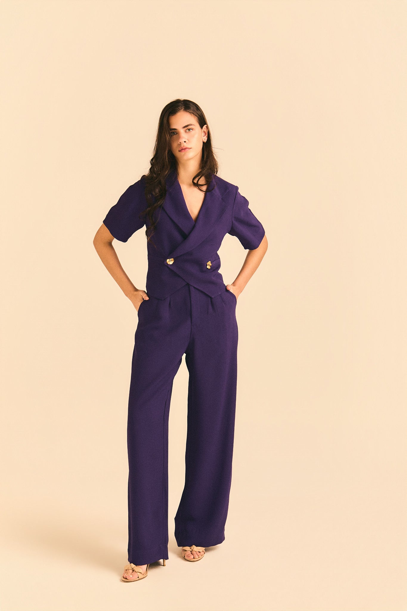 Calça Catarina Crepe Roxo