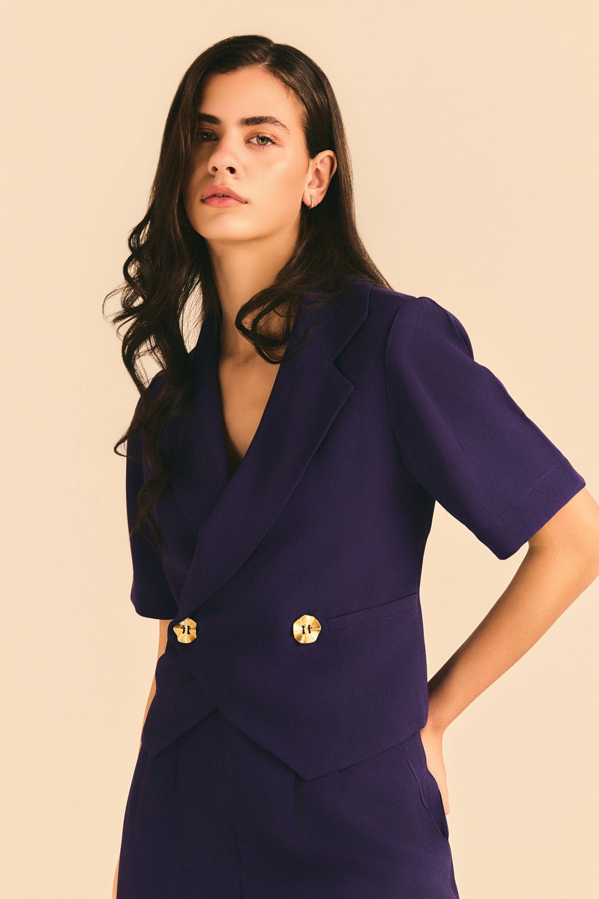 Casaquete Júlia Crepe Roxo