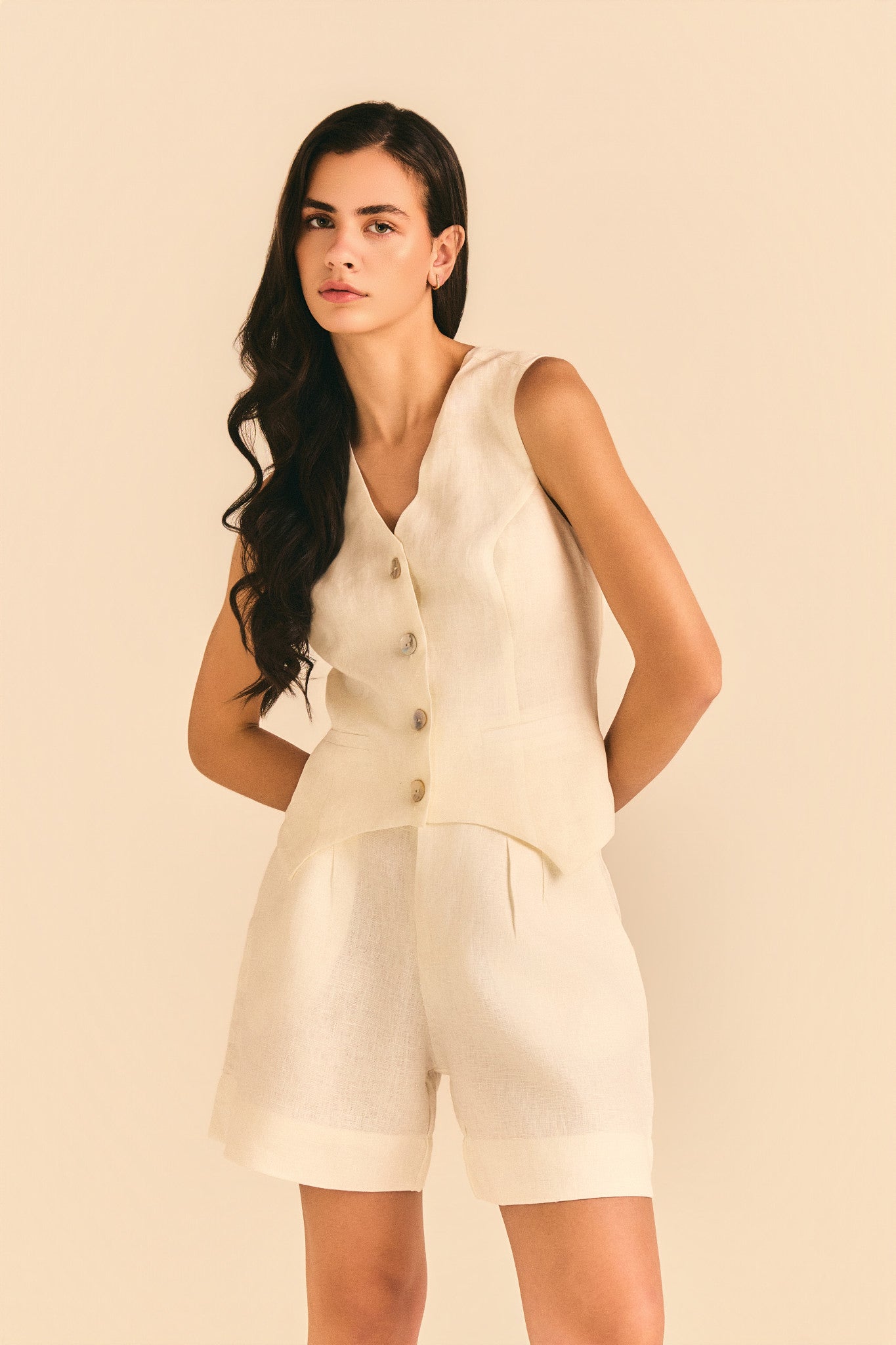 Colete Antonela Linho Off White