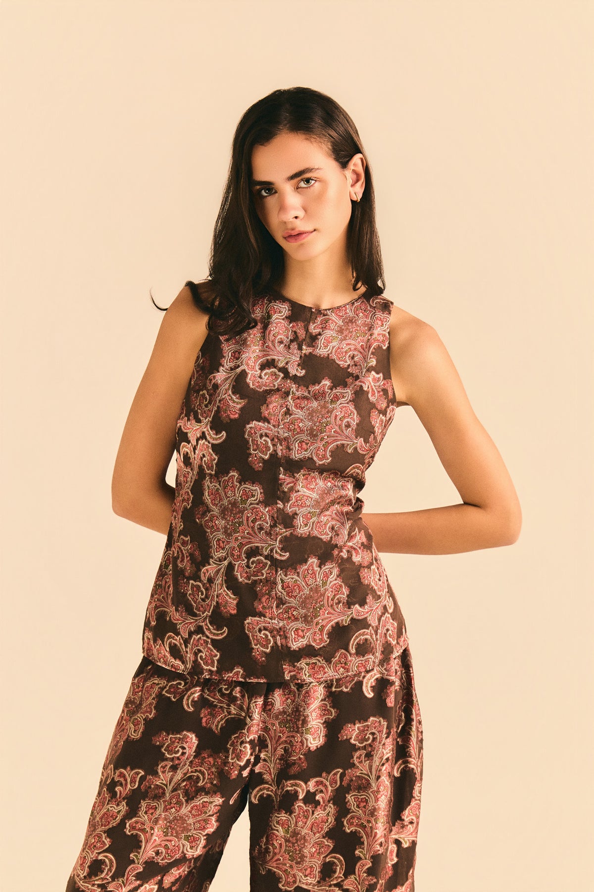 Blusa Fabi Devorê Marrom