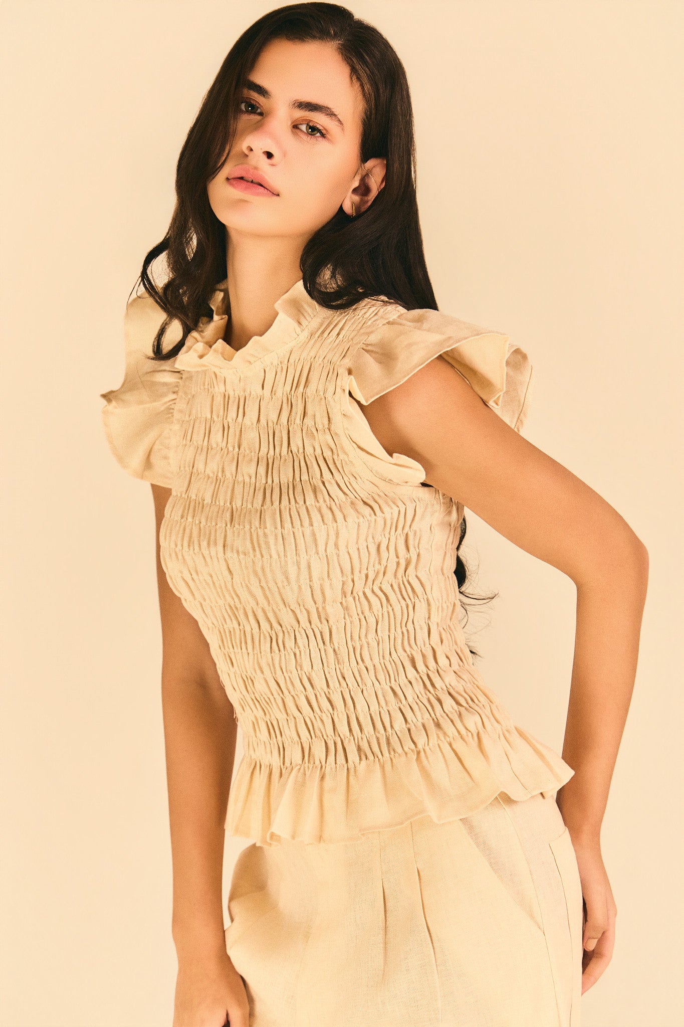 Blusa Vittória Linho Palha