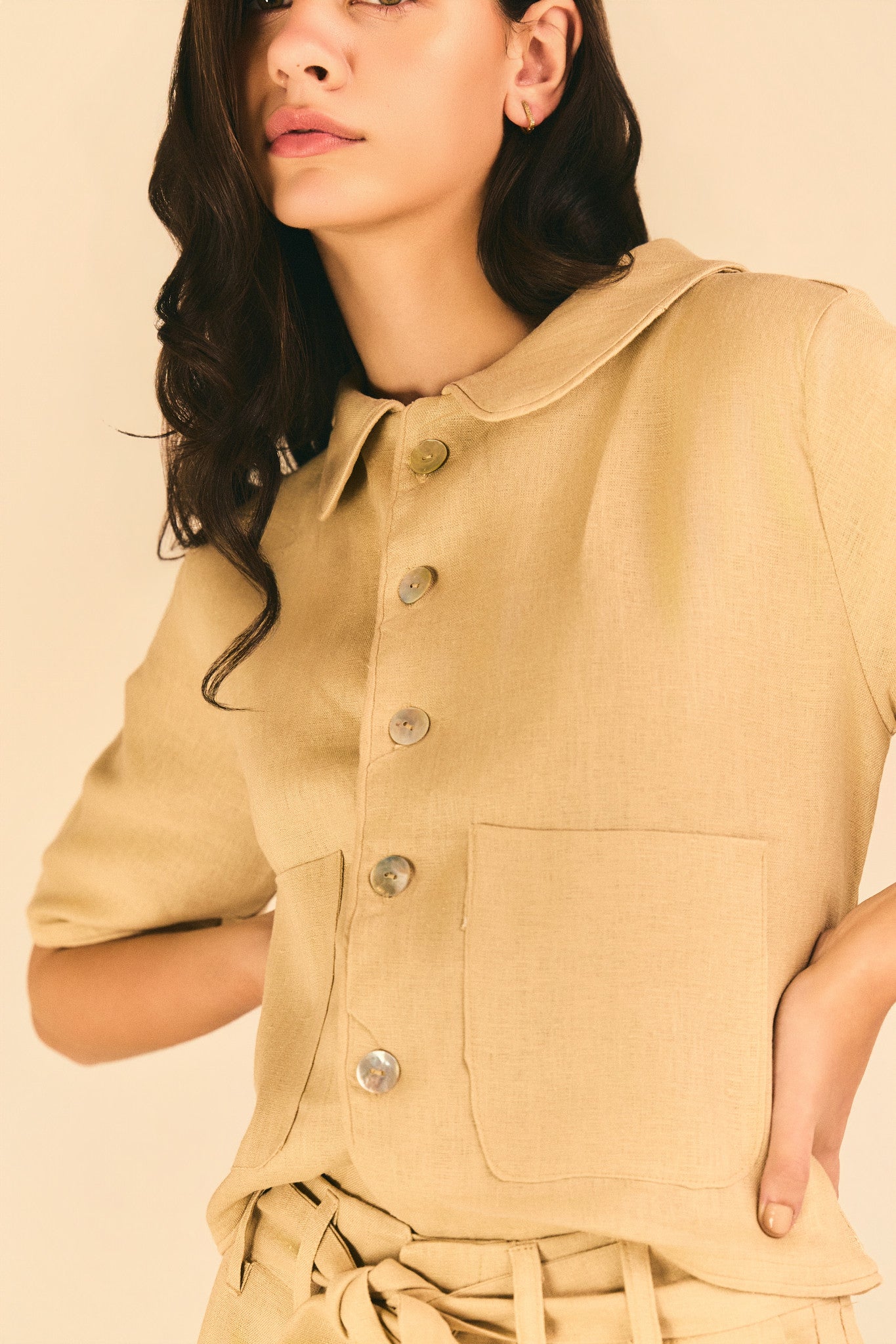 Camisa Cris Linho Nude