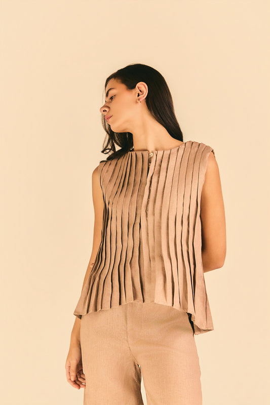 Blusa Sara Bege Escuro