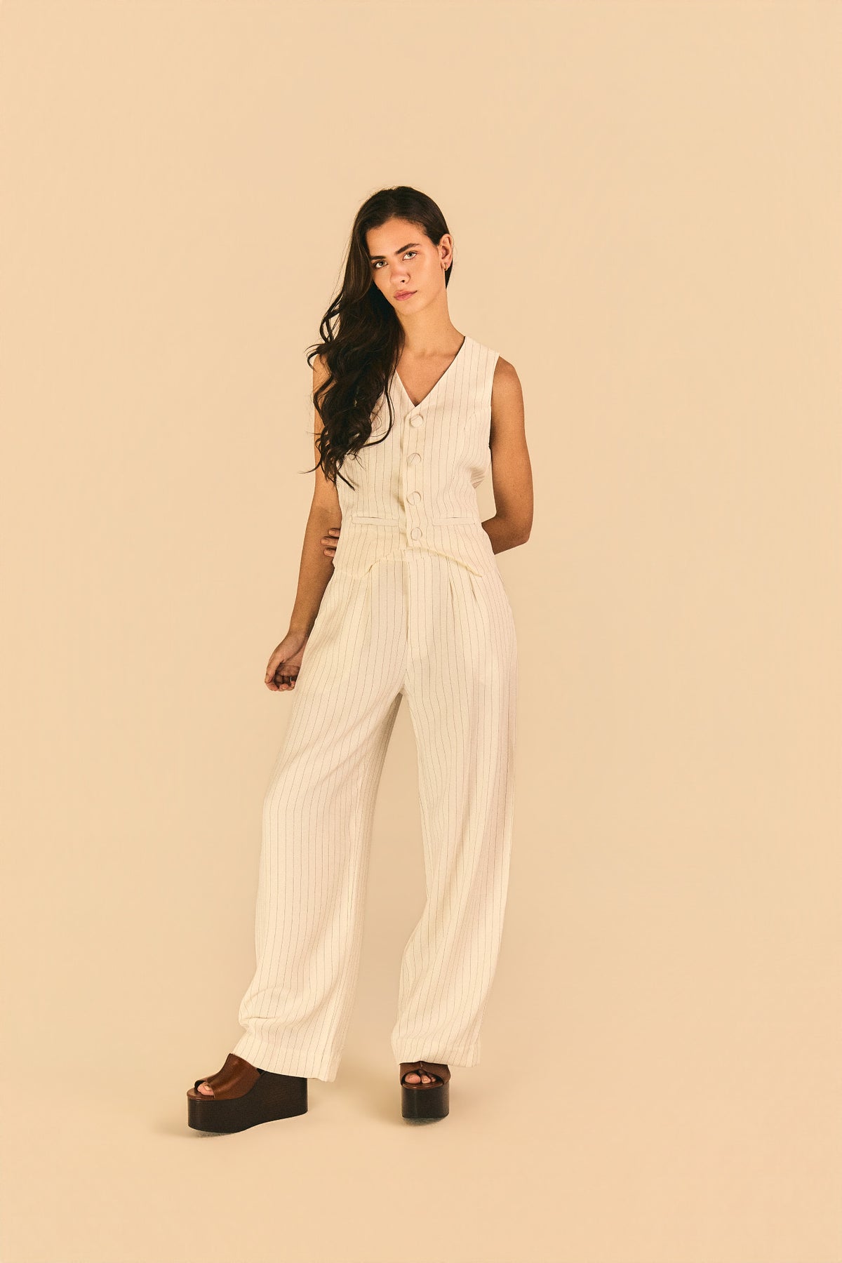 Calça Catarina Crepe Listra