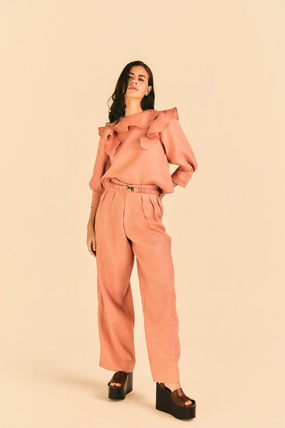 Calça Eleonora Linho Rosa Seco