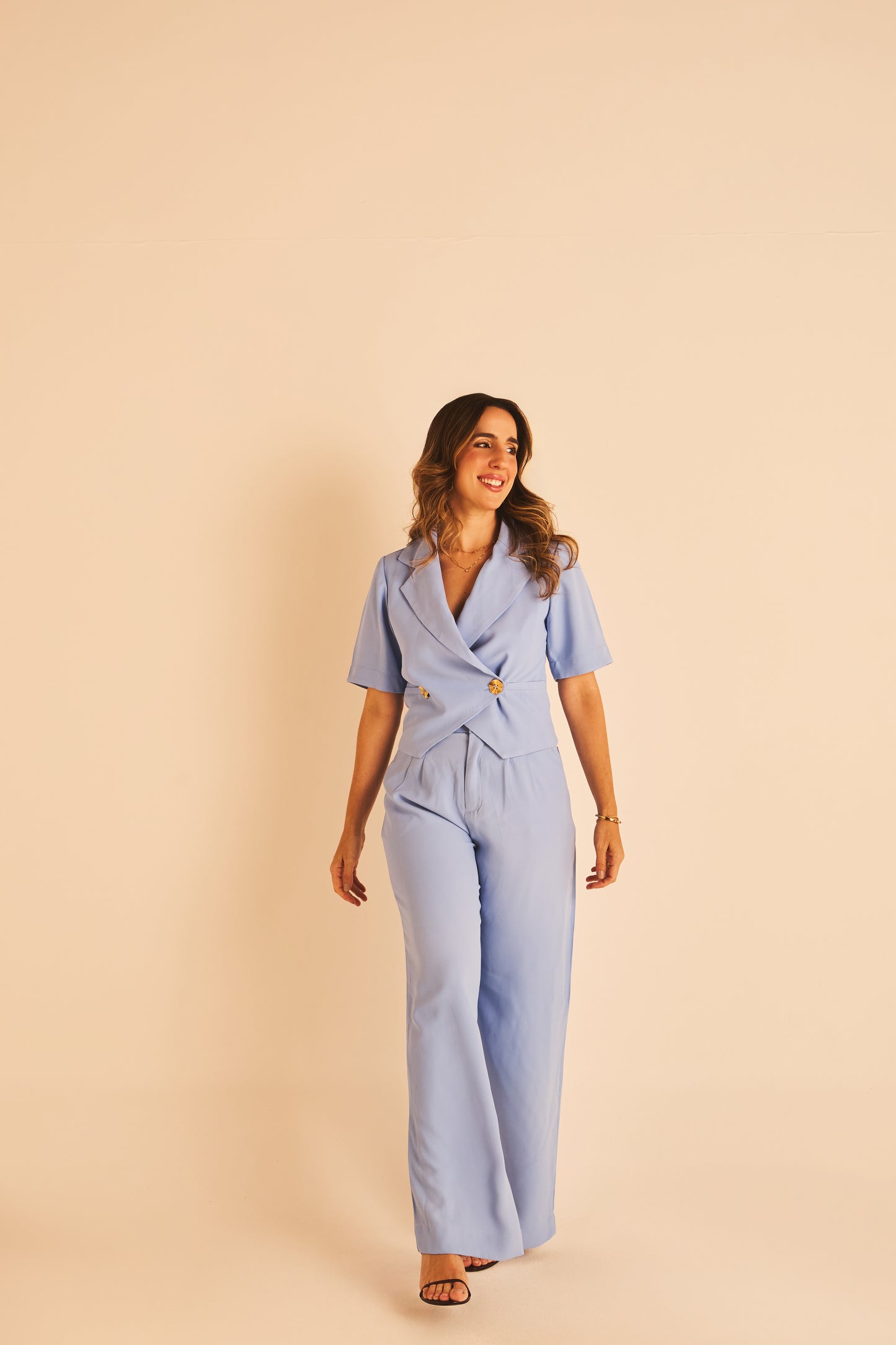 Calça Pantalona New Catarina Azul Céu