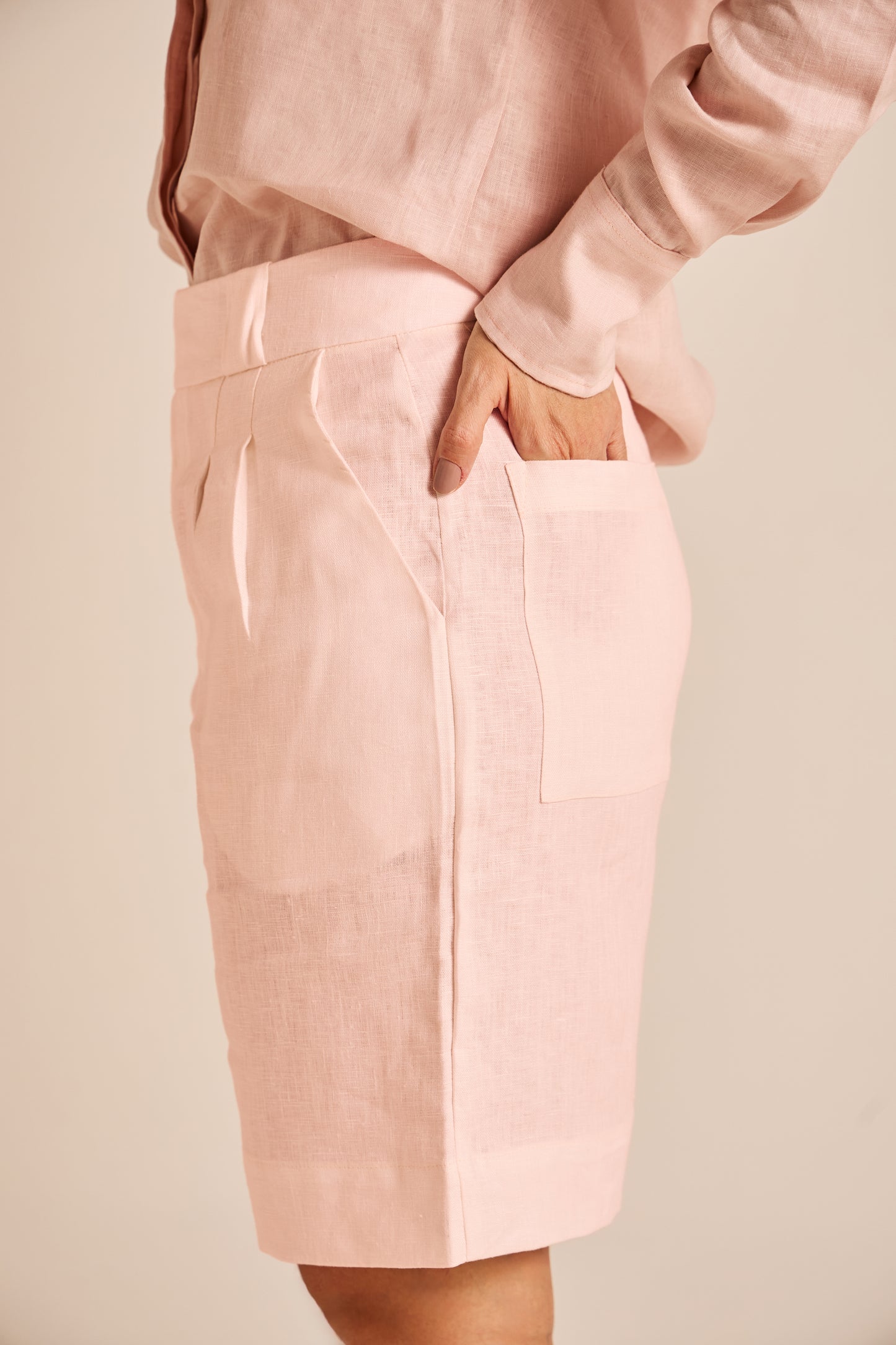 Bermuda New Florence Linho Pessego