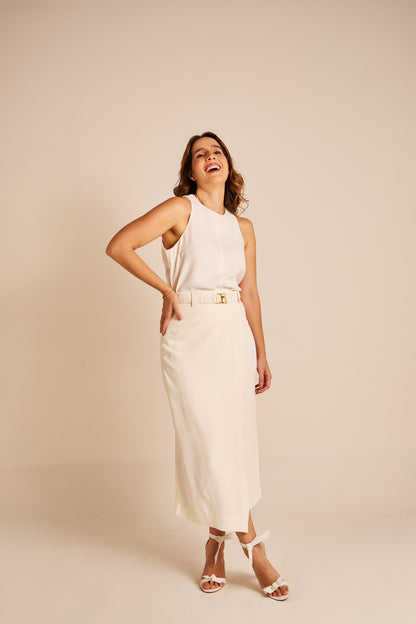 Saia Raquel Crepe Off White