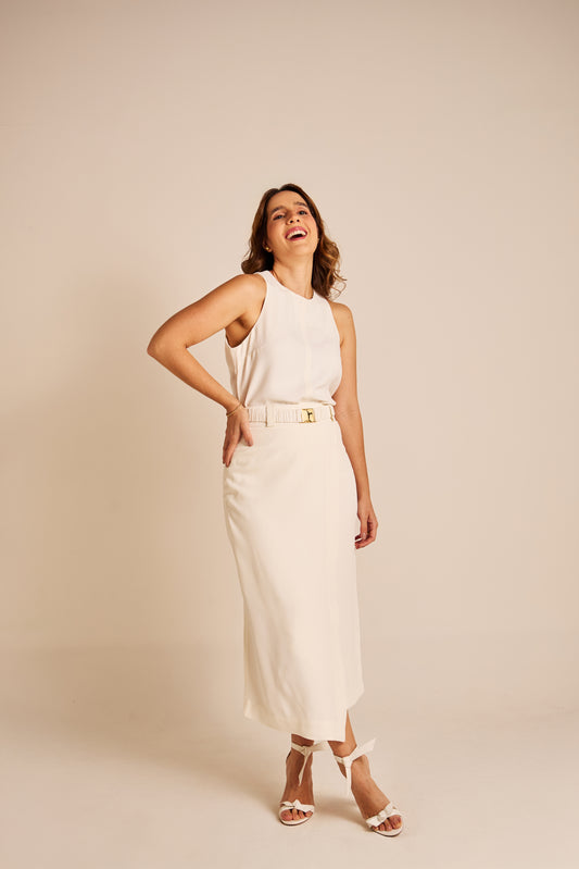 Saia Raquel Crepe Off White