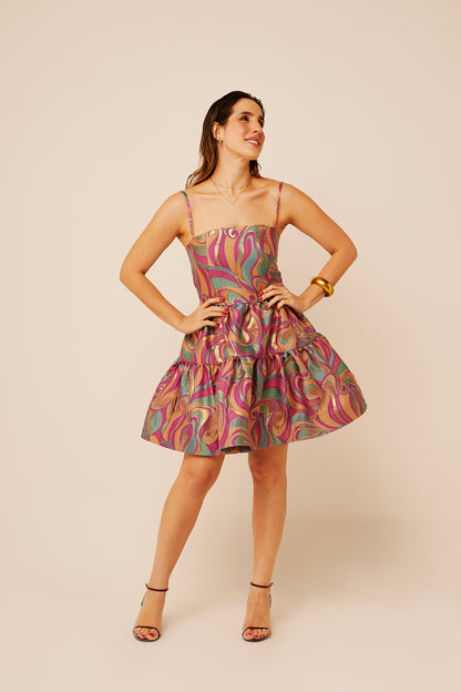 Vestido Camilly Jacquard Púrpura
