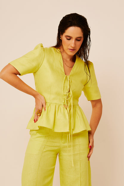Blusa Eloisa - Linho Verde Lumina